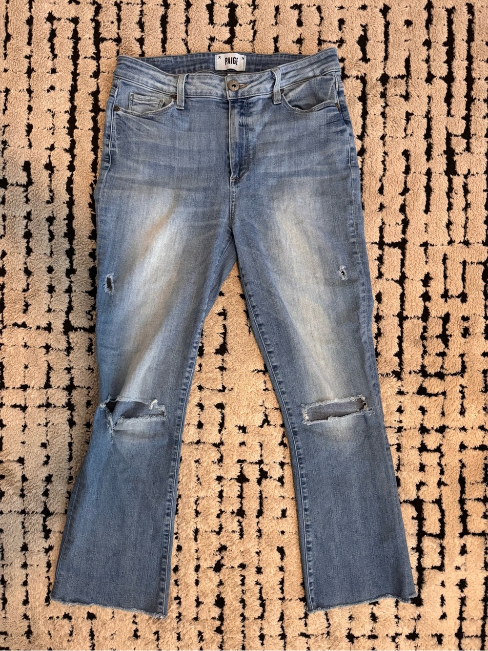 PAIGE Collette Flare Distressed Fray